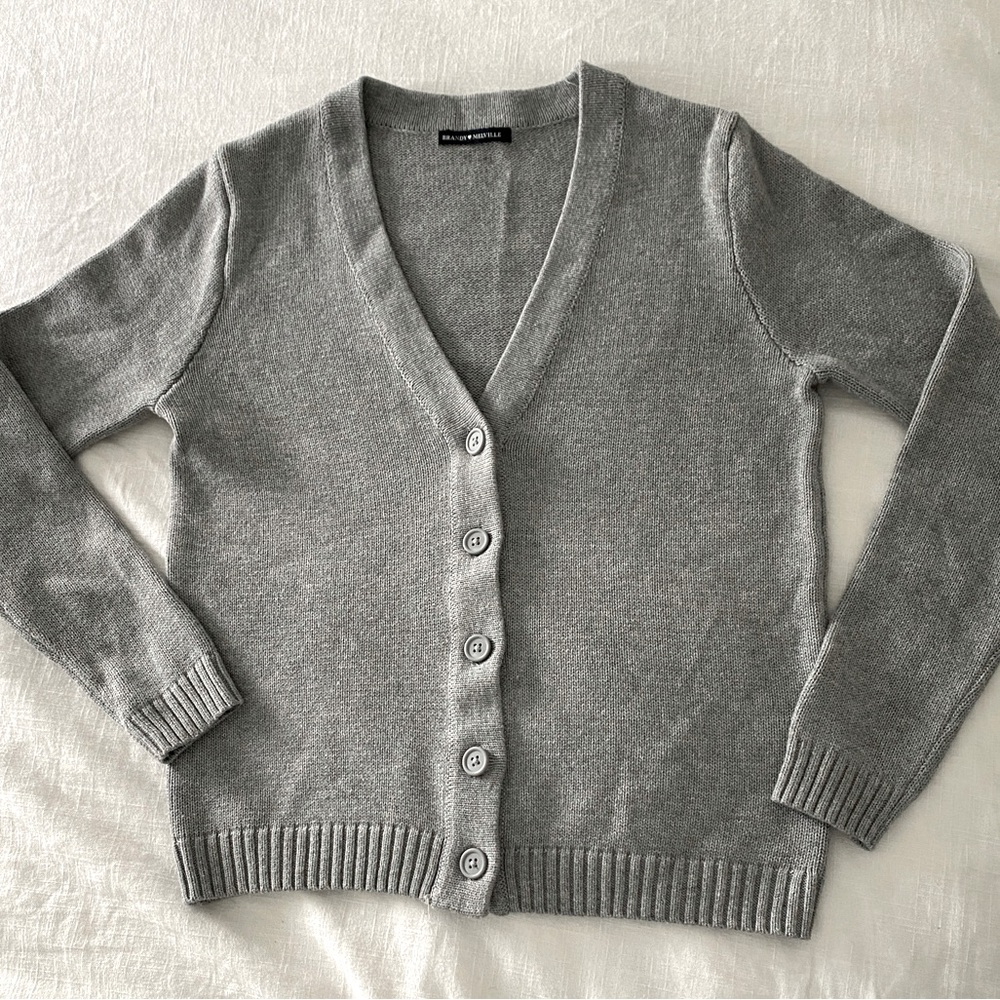Brandy Melville gray v-neck cardigan.